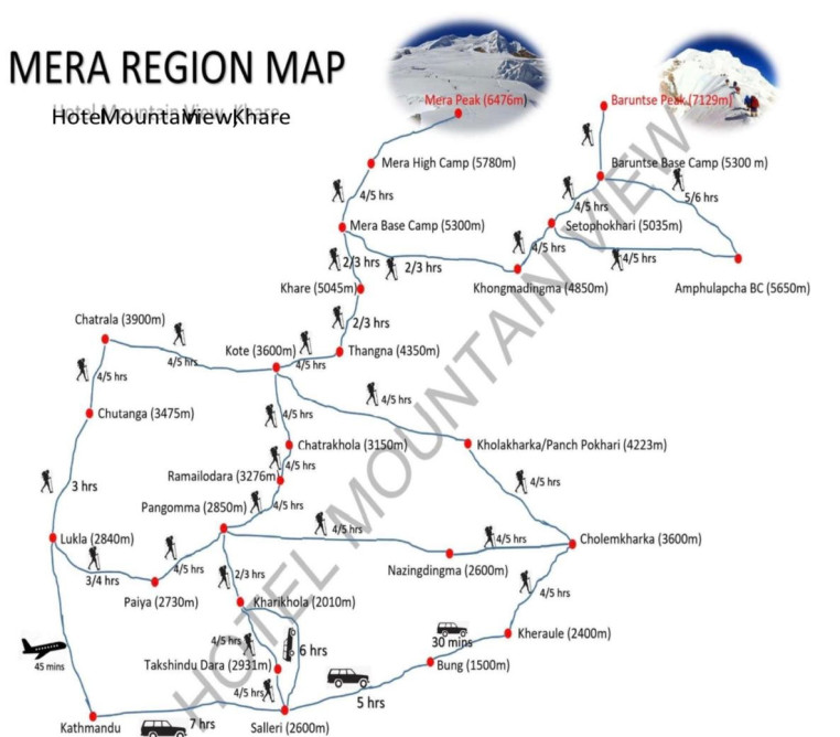 Mera Base Camp & High camp Packages Map